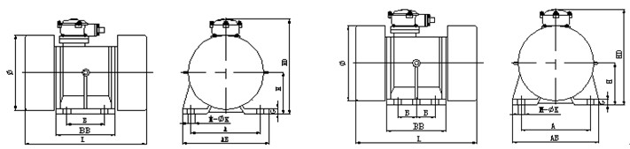 YBZD系列防爆振動電機安裝尺寸