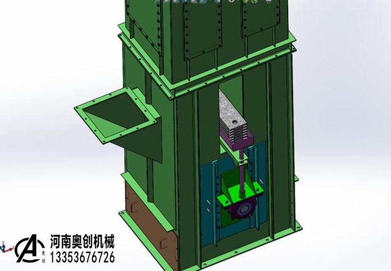 板鏈斗提機下箱體3D模型圖